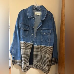 Treasure & Bond Blue Denim and Flannel Jacket/Shacket